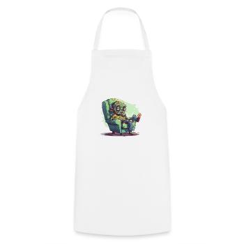 Zombie Relaxation: Une pause de l’apocalypse - Tablier de cuisine - blanc - Devant - AI Model Male 185 dark (185cm)