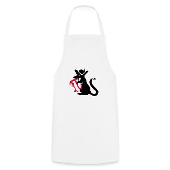 pi-rat / Pi-Ratte (e, 2c) - Cooking Apron - white - Front - AI Model Male 185 dark (185cm)