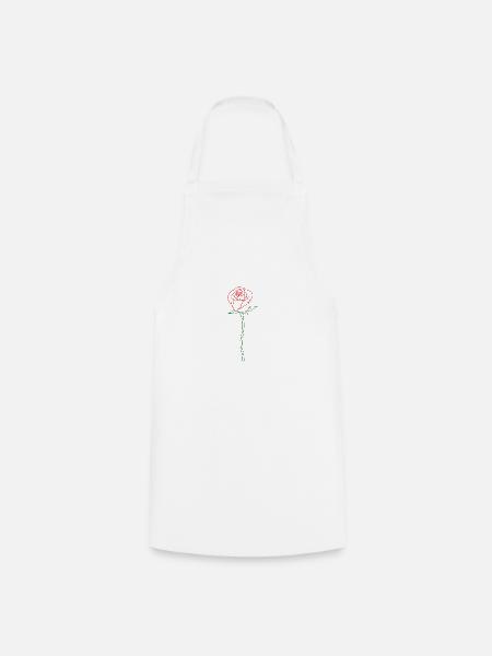 Rose Blume - Kochschürze - Weiß