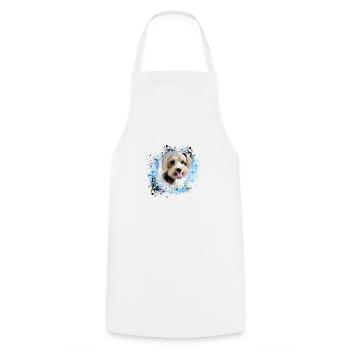 Havaneser,Bolognais,Maltais,chien,graffitis,peintres - Tablier de cuisine - blanc - Devant - AI Model Male 185 dark (185cm)