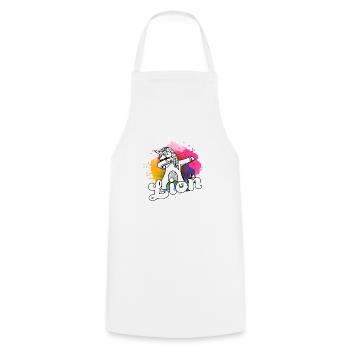 LION - Beau nom de garçon avec licorne cool - Tablier de cuisine - blanc - Devant - AI Model Male 185 dark (185cm)