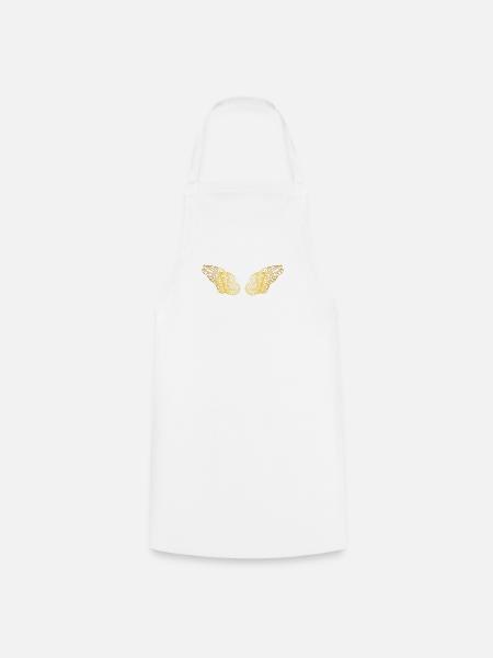 Fluffy Golden Angel Wings - Cooking Apron - white