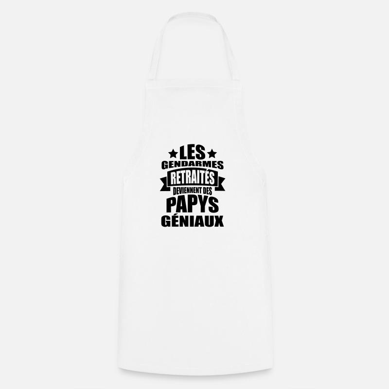 les gendarmes retraités deviennent papys géniaux - Tablier de cuisine - blanc