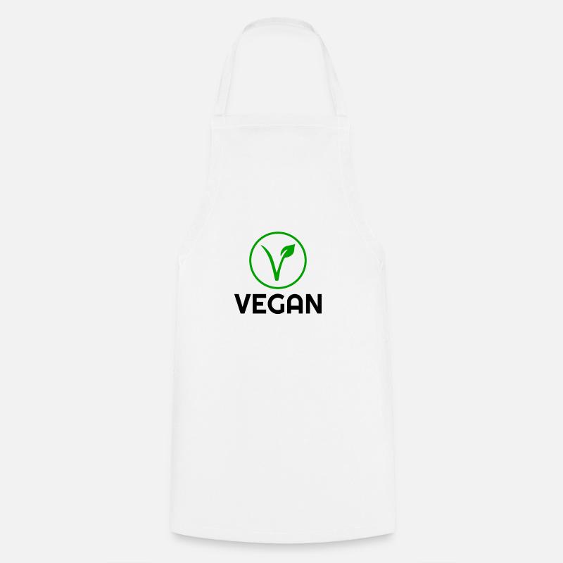 Vegan avec logo cercle vert - Tablier de cuisine - blanc