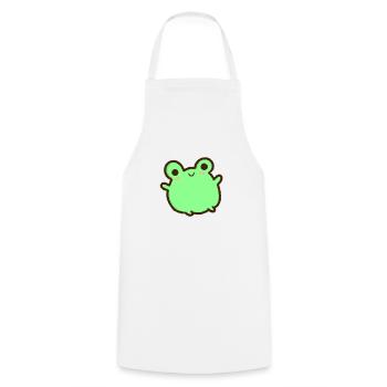 kawaii & fröhlicher grüner Frosch Frosch sitzend - Kochschürze - Weiß - Vorne - AI Model Male 185 dark (185cm)