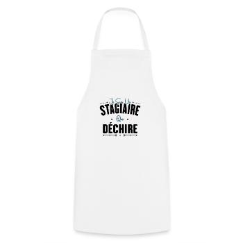 Stagiaire Qui Déchire Cadeau Humour Personnalisé - Tablier de cuisine - blanc - Devant - AI Model Male 185 dark (185cm)
