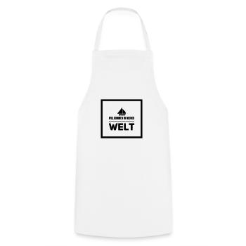 Sailing Saying Gift Welcome to my world - Cooking Apron - white - Front - AI Model Male 185 dark (185cm)