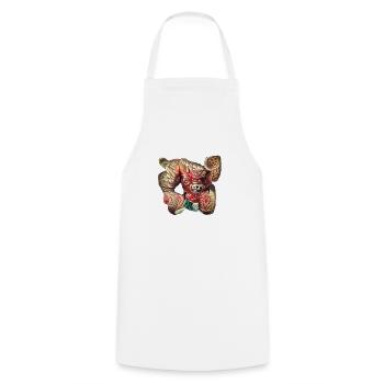 Ours en peluche Oni - Tablier de cuisine - blanc - Devant - AI Model Male 185 dark (185cm)