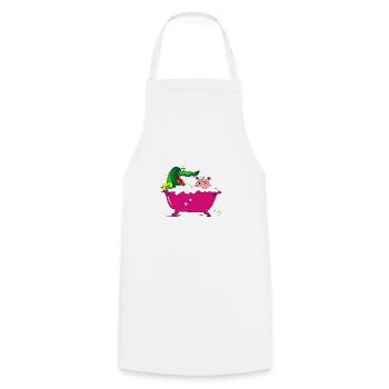 hippo bathtub crocodile kids kids gift - Cooking Apron - white - Front - AI Model Male 185 dark (185cm)