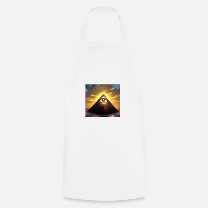Illuminati Eye in Pyramid - Cooking Apron - white