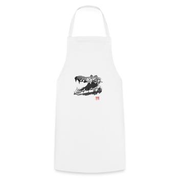 crocodile - Cooking Apron - white - Front - AI Model Male 185 dark (185cm)