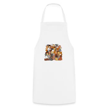 Gruppe bunte Katze - Kochschürze - Weiß - Vorne - AI Model Male 185 dark (185cm)