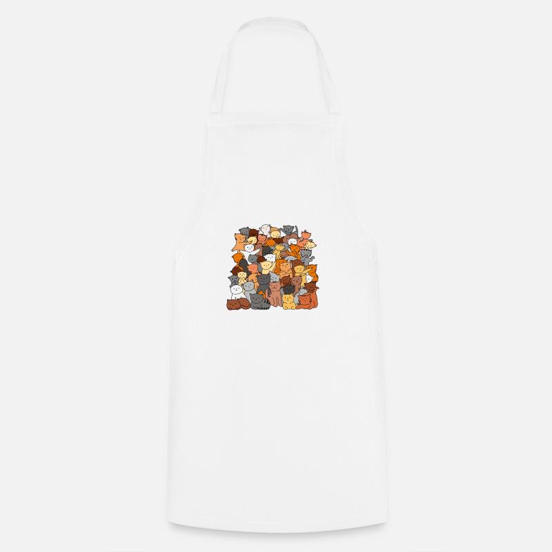 Groupe chat multicolore - Tablier de cuisine - blanc