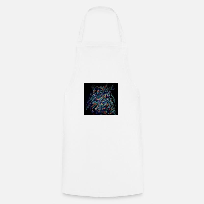 Visage coloré dessin - Tablier de cuisine - blanc