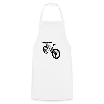 Vélo VTT Illustration Vector Cadeau - Tablier de cuisine - blanc - Devant - AI Model Male 185 dark (185cm)