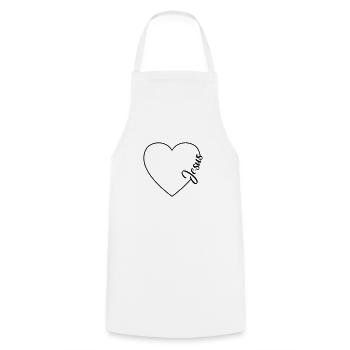 Jesus Love Love Heart Symbol - Cooking Apron - white - Front - AI Model Male 185 dark (185cm)