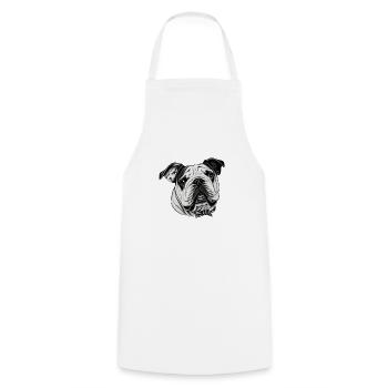 Bulldog français chien anglais 5 - Tablier de cuisine - blanc - Devant - AI Model Male 185 dark (185cm)