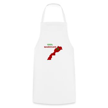 100% MOROCCAN 100% Moroccan Sahara - Cooking Apron - white - Front - AI Model Male 185 dark (185cm)