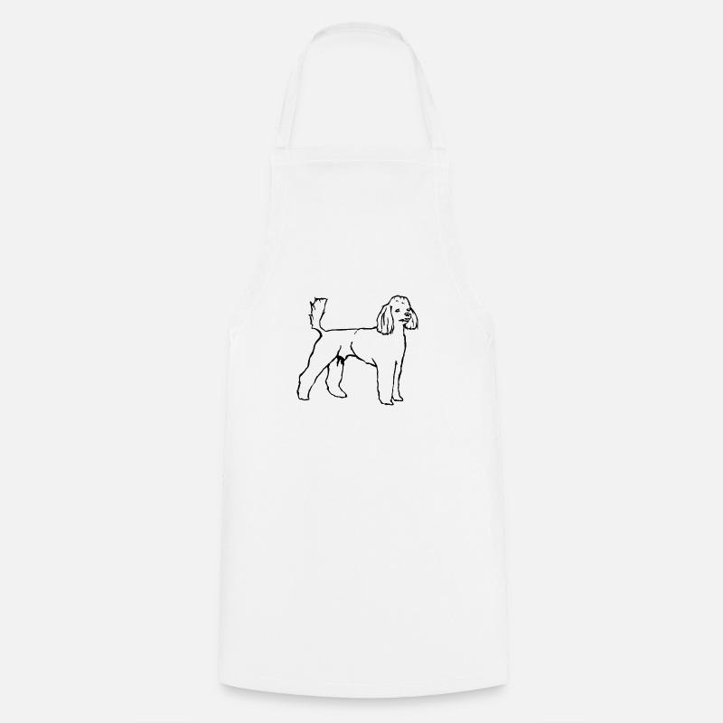 Standing poodle - Cooking Apron - white