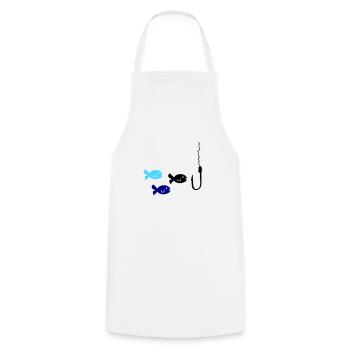 Pêche au poisson - Tablier de cuisine - blanc - Devant - AI Model Male 185 dark (185cm)