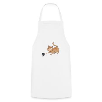 Cat with wool - Cooking Apron - white - Front - AI Model Male 185 dark (185cm)