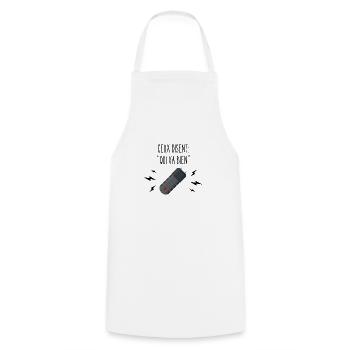 ceux qui disent "qui va bien" - Tablier de cuisine - blanc - Devant - AI Model Male 185 dark (185cm)