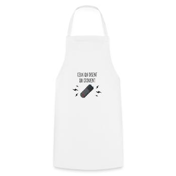 ceux qui disent qui croivent - Tablier de cuisine - blanc - Devant - AI Model Male 185 dark (185cm)