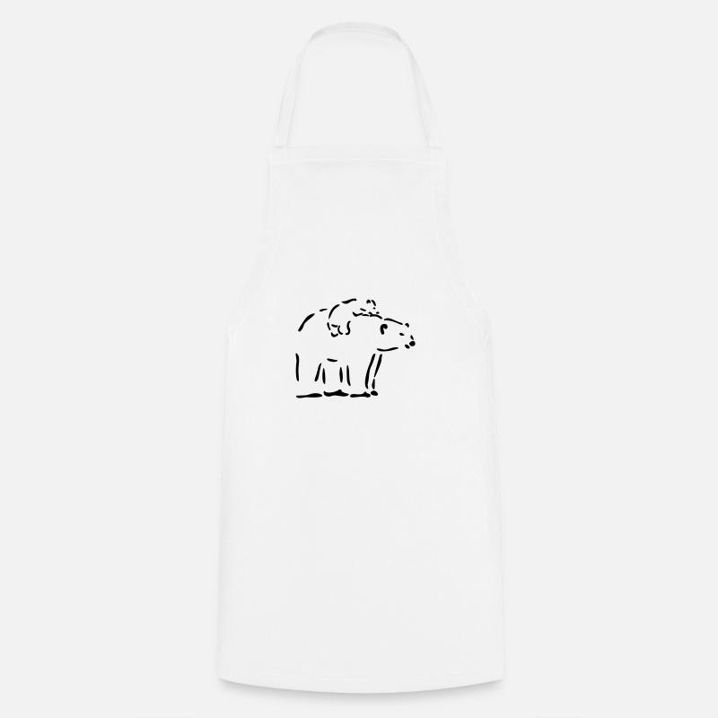 Eisbär mit jungem Eisbär - Kochschürze - Weiß