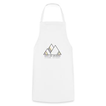 Minimalistisches Lech am Arlberg-Logo - Kochschürze - Weiß - Vorne - AI Model Male 185 dark (185cm)