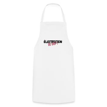 électricien / électricité / energie / bricolage - Tablier de cuisine - blanc - Devant - AI Model Male 185 dark (185cm)