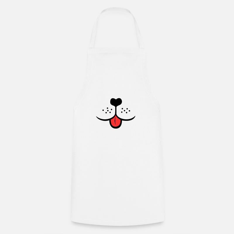 Museau d’animal avec la langue tendue - Tablier de cuisine - blanc