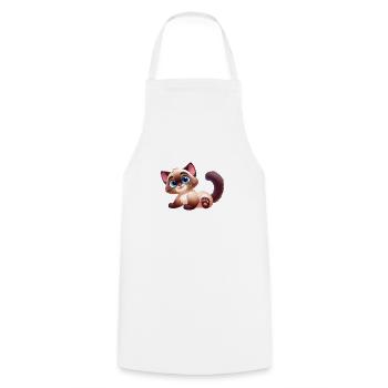 Siamese 14 - Cooking Apron - white - Front - AI Model Male 185 dark (185cm)