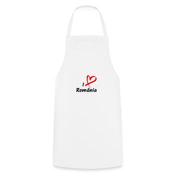 J'aime la Roumanie J'aime le coeur de Roumanie - Tablier de cuisine - blanc - Devant - AI Model Male 185 dark (185cm)