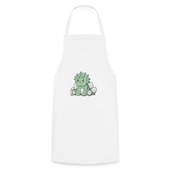 Tricératops de dinosaure - Tablier de cuisine - blanc - Devant - AI Model Male 185 dark (185cm)