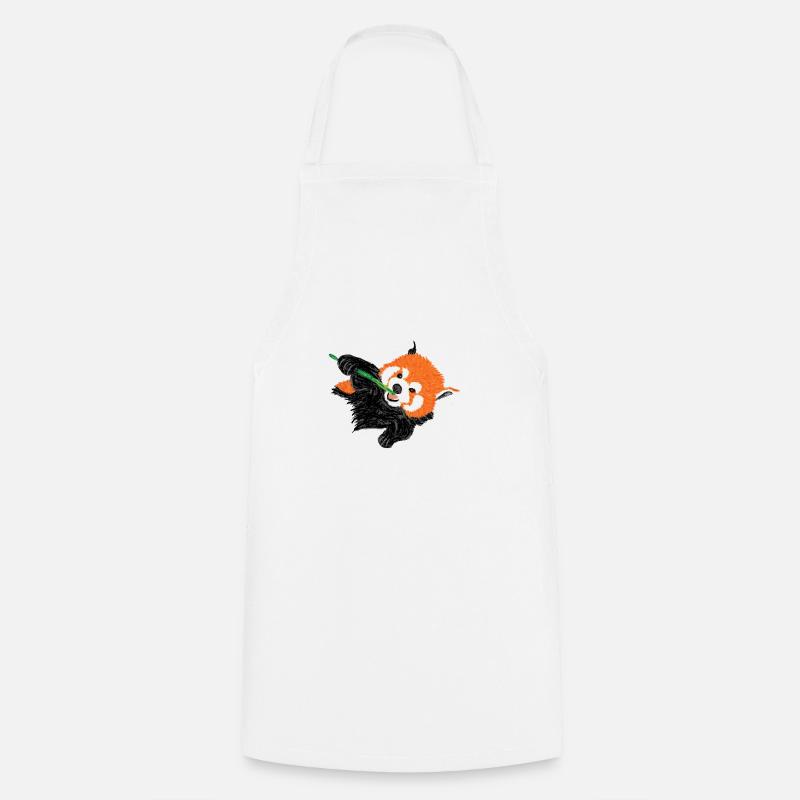 Roter Panda / Red Panda Design V - Tablier de cuisine - blanc