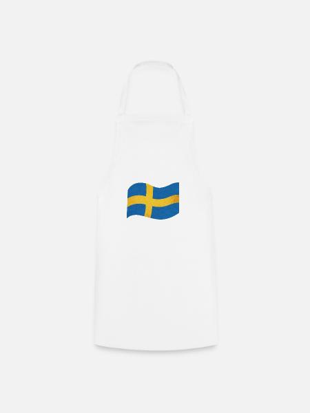 Die Flagge von Schweden Sverige - Kochschürze - Weiß