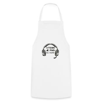 Attends Je Finis ma Partie Gamer Jeux Video Game - Tablier de cuisine - blanc - Devant - AI Model Male 185 dark (185cm)