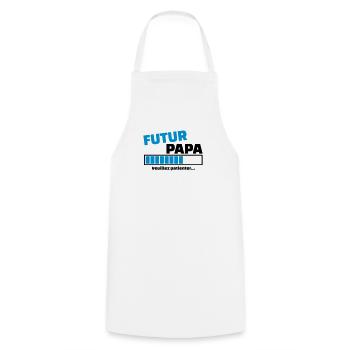 futur papa veuillez patienter - Tablier de cuisine - blanc - Devant - AI Model Male 185 dark (185cm)