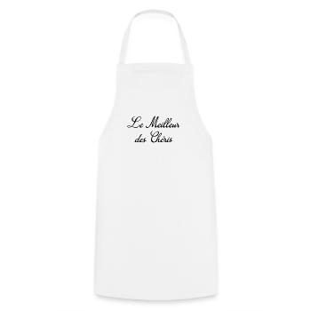 Amour / Love / Mariage / Chérie / Chéri / Valentin - Cooking Apron - white - Front - AI Model Male 185 dark (185cm)
