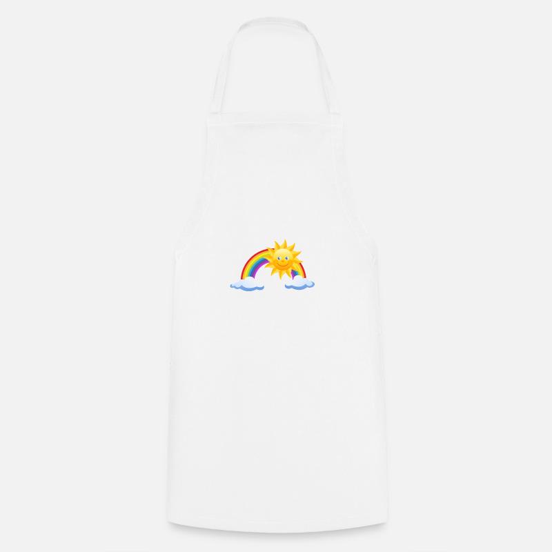 Soleil et arc-en - Tablier de cuisine - blanc