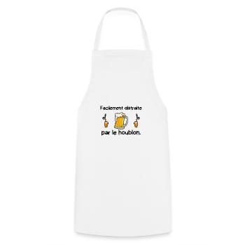 facilement distraite par le houblon - Tablier de cuisine - blanc - Devant - AI Model Male 185 dark (185cm)
