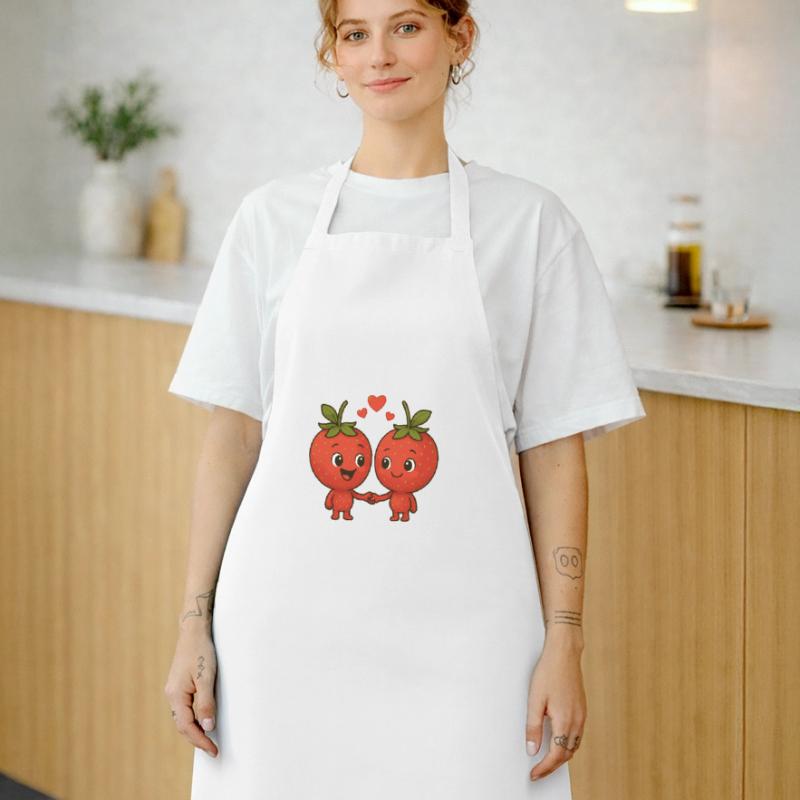 Fraises avec cœurs Tablier de cuisine