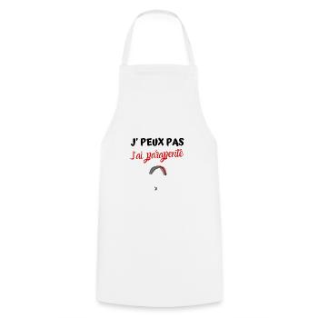 Je peux pas j'ai parapente humour - Tablier de cuisine - blanc - Devant - AI Model Male 185 dark (185cm)