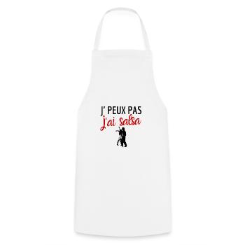 Je peux pas j'ai salsa humour - Tablier de cuisine - blanc - Devant - AI Model Male 185 dark (185cm)