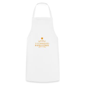 Boeuf y command pas la corde 974 créole la Reunion - Tablier de cuisine - blanc - Devant - AI Model Male 185 dark (185cm)