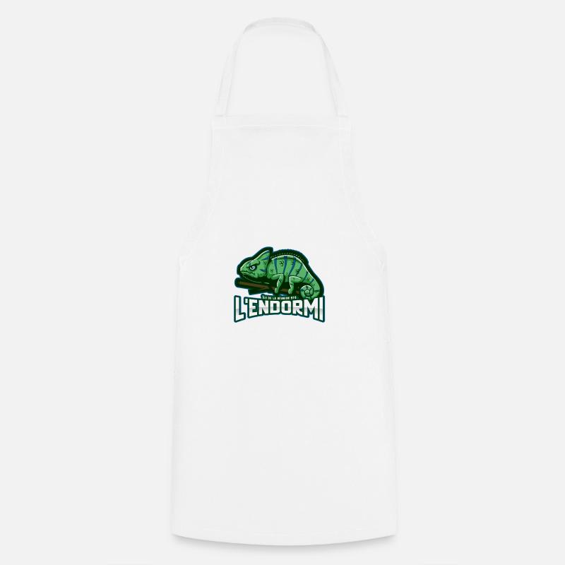L'endormi caméléon de La Reunion 974 cadeau drôle - Tablier de cuisine - blanc