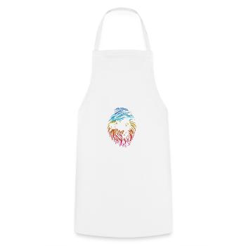 Motocross humor motorcycle funny fingerprint - Cooking Apron - white - Front - AI Model Male 185 dark (185cm)