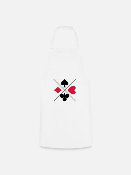 Kartenspielsymbole - Kochschürze - Weiß