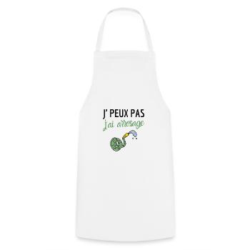 Je peux pas j'ai arrosage jardinage humour - Tablier de cuisine - blanc - Devant - AI Model Male 185 dark (185cm)