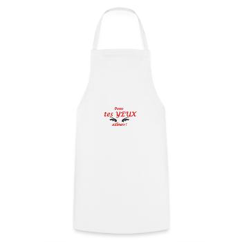 set your eyes elsewhere 2 - Cooking Apron - white - Front - AI Model Male 185 dark (185cm)